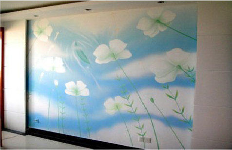 洛宁画墙绘怎么画好白云的蓬松感？