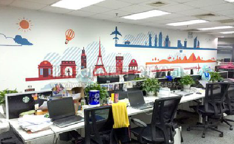 洛宁教你设计办公室墙绘的方法。