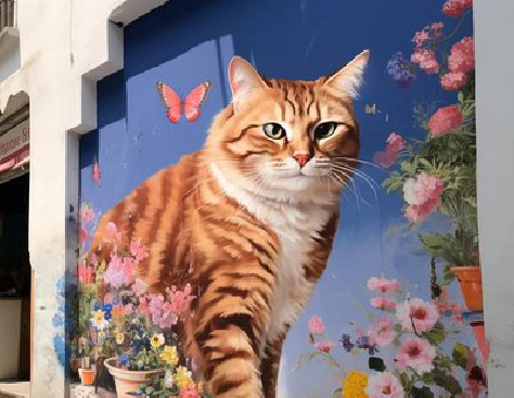 洛宁自己绘制有个性的手绘墙