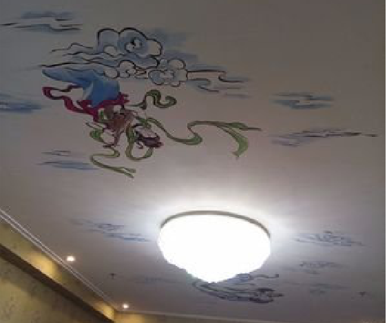 洛宁如何快速绘制天花板上的手绘墙？